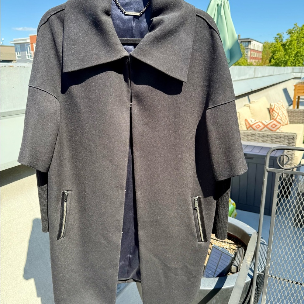 Elie Tahari Charcoal Trench Coat size Medium